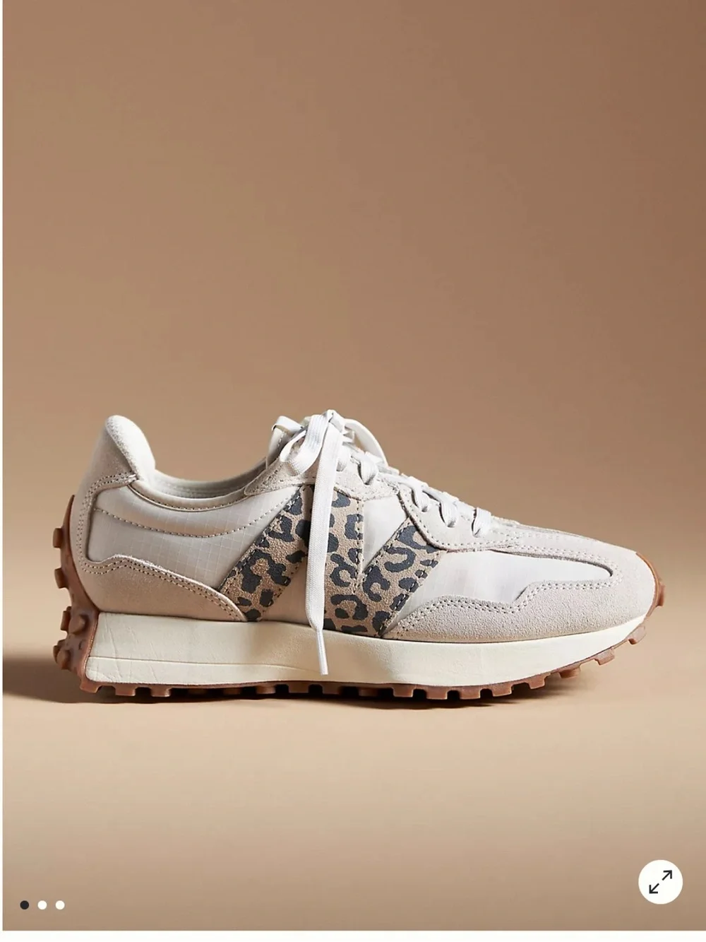 New Balance 327 Sneakers | Linen/Sea Salt/Leopard | Size 7 - Picture 1 of 7